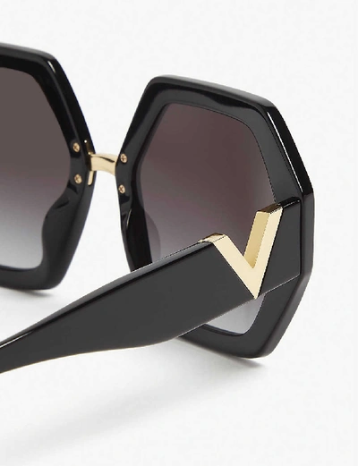 Shop Valentino Garavani Va4053 Irregular-frame Sunglasses In Black