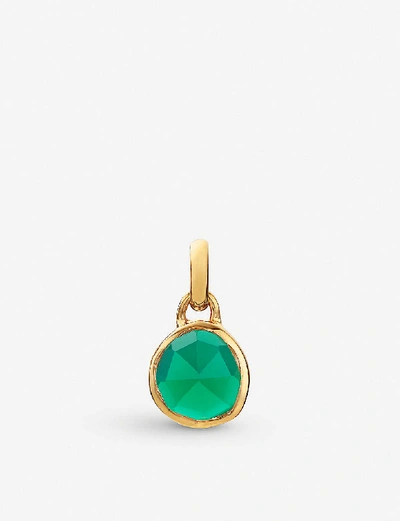Shop Monica Vinader Womens Green Siren Mini 18ct Rose Gold-plated Vermeil Silver And Green Onyx Pendant