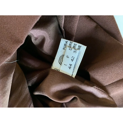 Pre-owned Genny Wool Short Vest In Brown