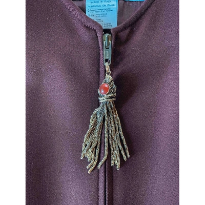 Pre-owned Genny Wool Short Vest In Brown