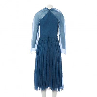 Pre-owned Nina Ricci Silk Maxi Dress In Blue