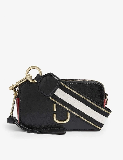 Shop Marc Jacobs Womens Black/red Snapshot Leather Cross-body Bag
