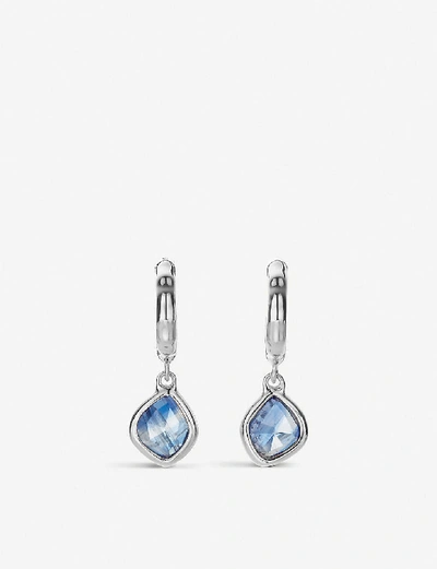 Monica Vinader Womens Silver Siren Sterling Silver And Kyanite Hoop Earrings In Silver
