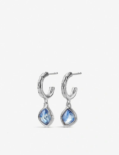 Shop Monica Vinader Womens Silver Siren Sterling Silver And Kyanite Hoop Earrings