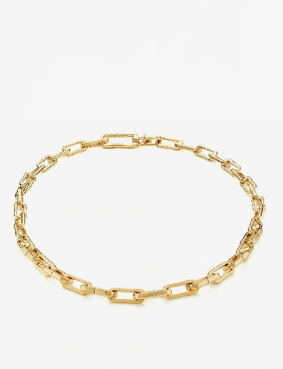 Shop Monica Vinader Women's 18 Ct Gold Alta Capture Charm 18ct Gold-vermeil Link Necklace