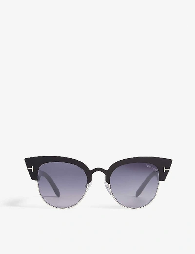 Shop Tom Ford Alexandra Cat-eye-frame Sunglasses In Black