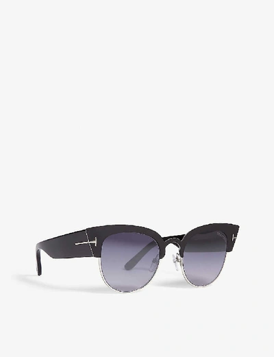 Shop Tom Ford Alexandra Cat-eye-frame Sunglasses In Black