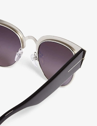 Shop Tom Ford Alexandra Cat-eye-frame Sunglasses In Black