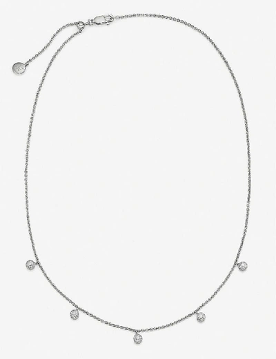 Shop Monica Vinader Fiji Tiny Button Sterling Silver And Diamond Necklace