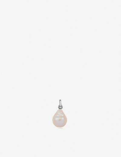 Shop Monica Vinader Womens Sterling Silver (silver) Nura Sterling Silver And Baroque Pearl Charm
