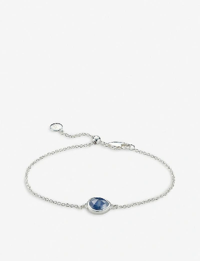 Shop Monica Vinader Women's Blue Siren Kyanite Gemstone Sterling Silver Bracelet