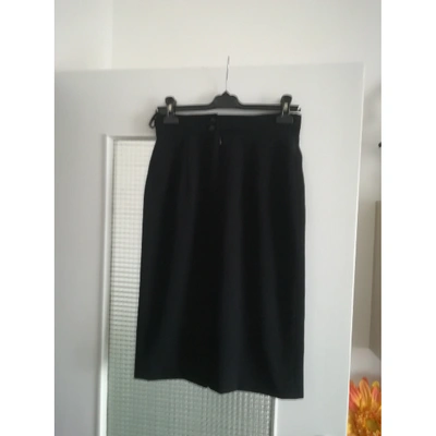 Pre-owned Karl Lagerfeld Wool Mid-length Skirt In Black