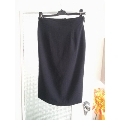 Pre-owned Karl Lagerfeld Wool Mid-length Skirt In Black