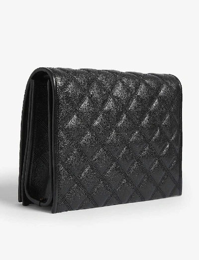 Shop Saint Laurent Becky Small Leather Shoulder Bag In Black