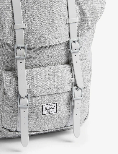Shop Herschel Supply Co Little America Backpack In Light Grey Crosshatch