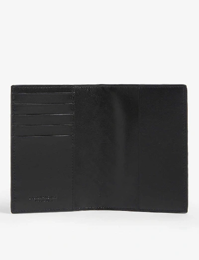 Shop Bottega Veneta Intrecciato Leather Passport Case In Black Nero