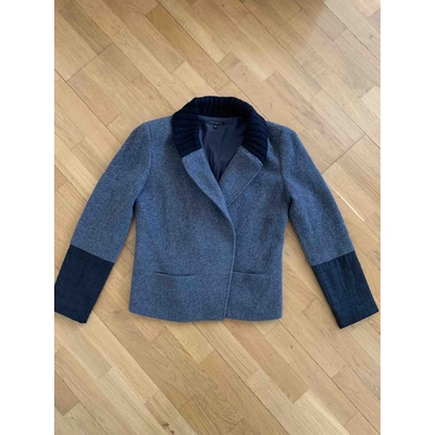 Pre-owned Theory Wool Jacket In Grey