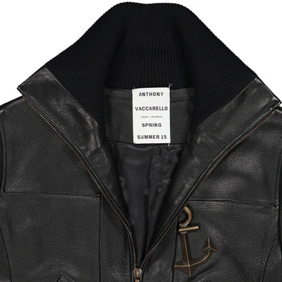 Pre-owned Anthony Vaccarello Leather Short Vest In Black