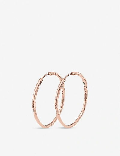 Shop Monica Vinader Womens 18ct Rose Gold Siren Large 18ct Rose Gold-plated Hoop Earrings