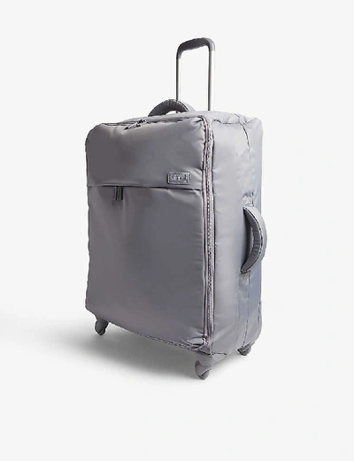 Shop Lipault Originale Plume Four-wheel Cabin Suitcase 72cm In Pearl Grey