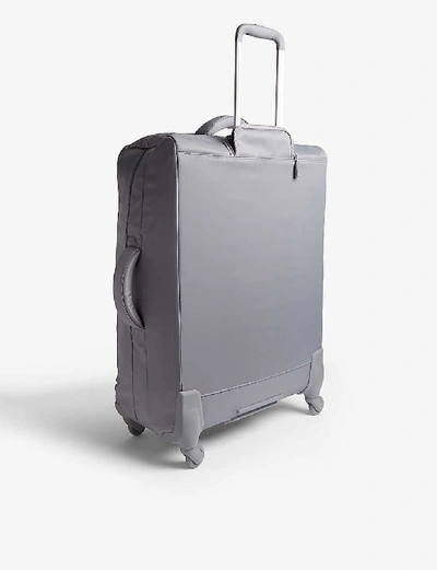 Shop Lipault Originale Plume Four-wheel Cabin Suitcase 72cm In Pearl Grey