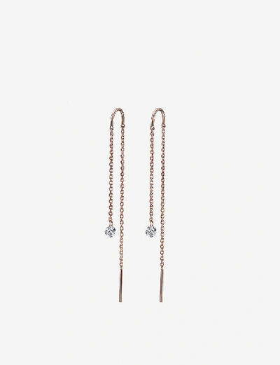 Shop The Alkemistry Drilled Diamonds 18ct Rose-gold And Diamond Earrings