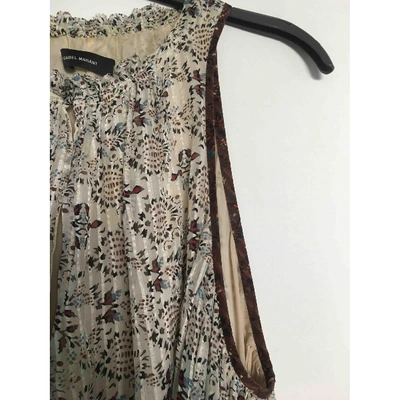 Pre-owned Isabel Marant Silk Mid-length Dress In Beige