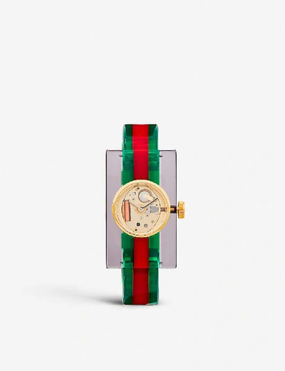 Shop Gucci Women's Gold Ya143501 Plexiglas Bangle Watch