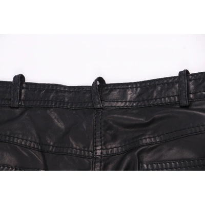 Pre-owned Dior Black Leather Trousers