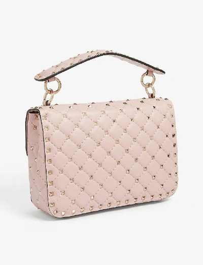 Shop Valentino Rockstud Spike Quilted Leather Medium Shoulder Bag In Water Rose