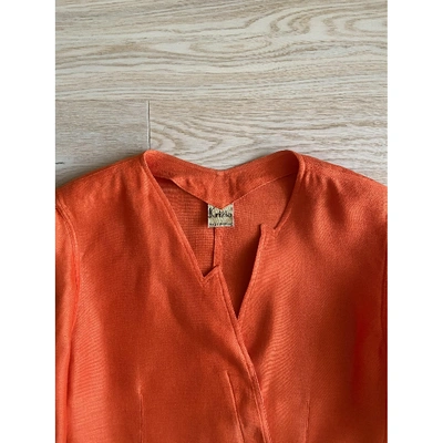 Pre-owned Krizia Linen Jacket In Orange