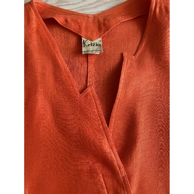 Pre-owned Krizia Linen Jacket In Orange