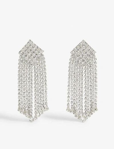 Shop Alessandra Rich Crystal Square Drop Earrings