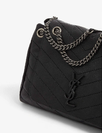 Shop Saint Laurent Nolita Monogram Medium Leather Shoulder Bag In Black