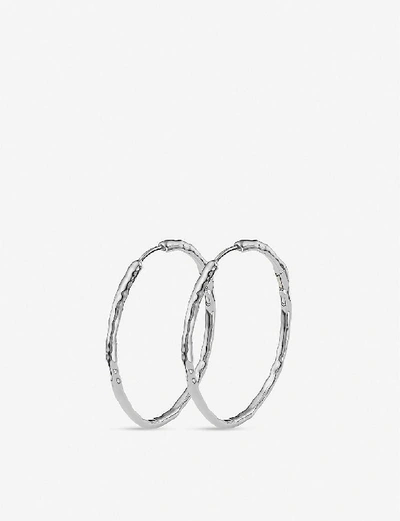 Shop Monica Vinader Womens Sterling Silver Siren Large Sterling Silver Hoop Earrings