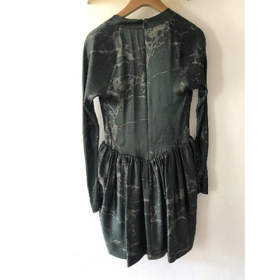 Pre-owned Balenciaga Silk Mid-length Dress In Green