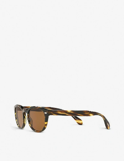 Shop Oliver Peoples Sheldrake Phantos-frame Sunglasses In Brown