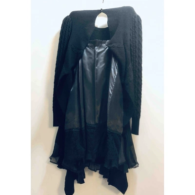 Pre-owned Sacai Wool Mini Dress In Black