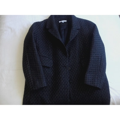 Pre-owned Carven Wool Coat In Anthracite