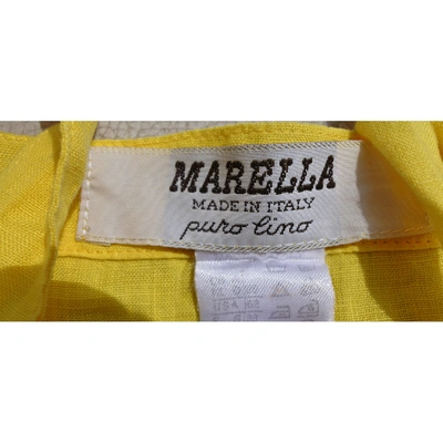 Pre-owned Marella Linen Top In Yellow