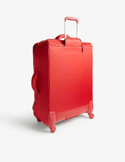 Shop Lipault Originale Plume Four-wheel Cabin Suitcase 72cm In Cherry Red