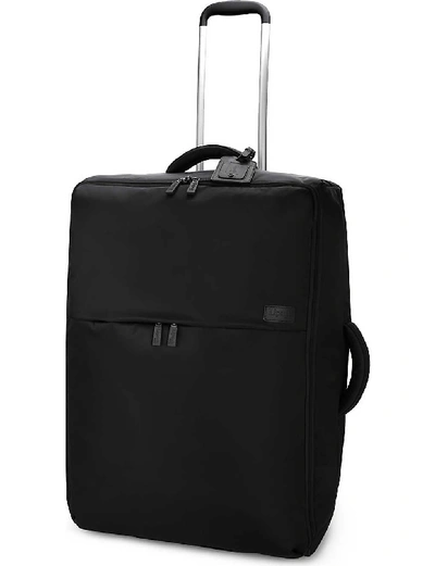 Shop Lipault Black 0% Pliable Two-wheel Suitcase, Size: 72cm