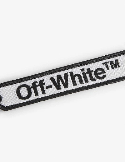 Shop Off-white Logo Macramé Bracelet In White Black