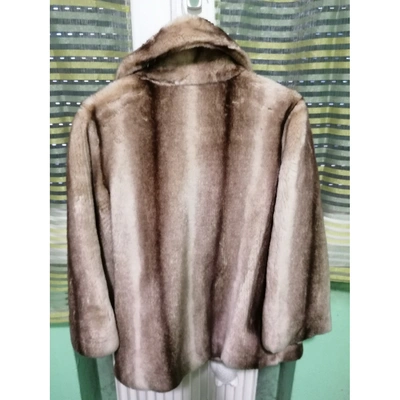 Pre-owned Trussardi Beige Faux Fur Coat