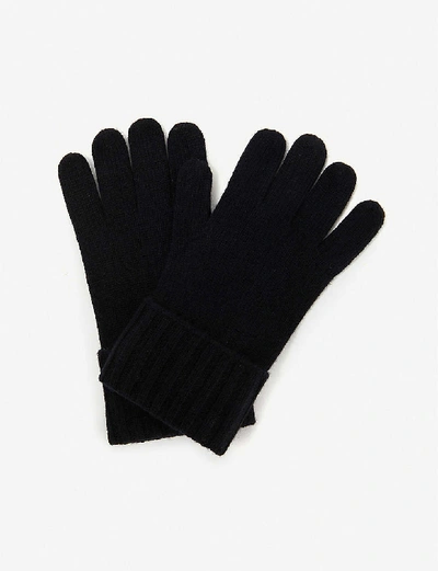 Shop Burberry Kingdom Logo Cashmere Gloves In Black