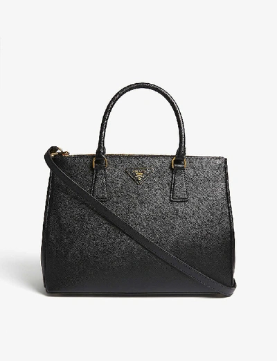 Shop Prada Galleria Saffiano Large Leather Tote In Black