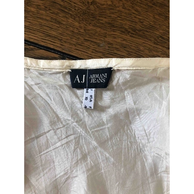 Pre-owned Armani Jeans Silk Top In Ecru