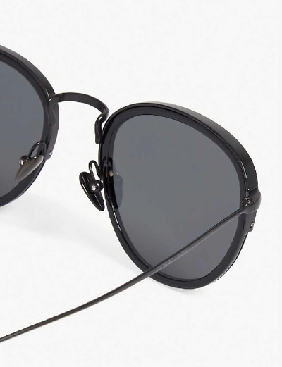 Shop Emporio Armani Giorgio Armani Women's Black Ar6068 Round-frame Sunglasses