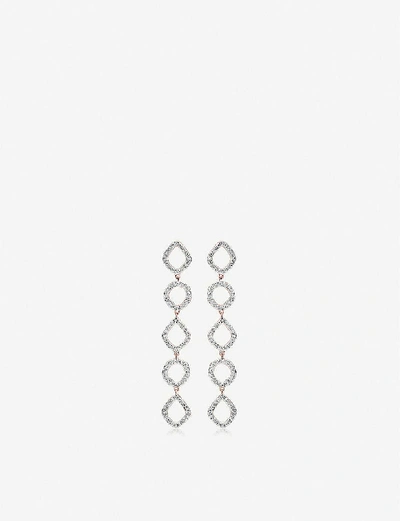 Shop Monica Vinader Riva Mini Cluster Sterling Silver Diamond Cocktail Earrings In 18 Ct Rose Gold