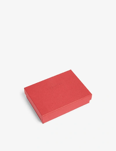 Shop Valentino Rockstud Leather Cardholder In Rouge Pur